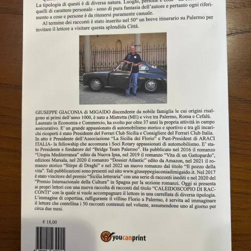 Quarta di copertina con la nota biografica di Giuseppe Giaconia Di Migaido